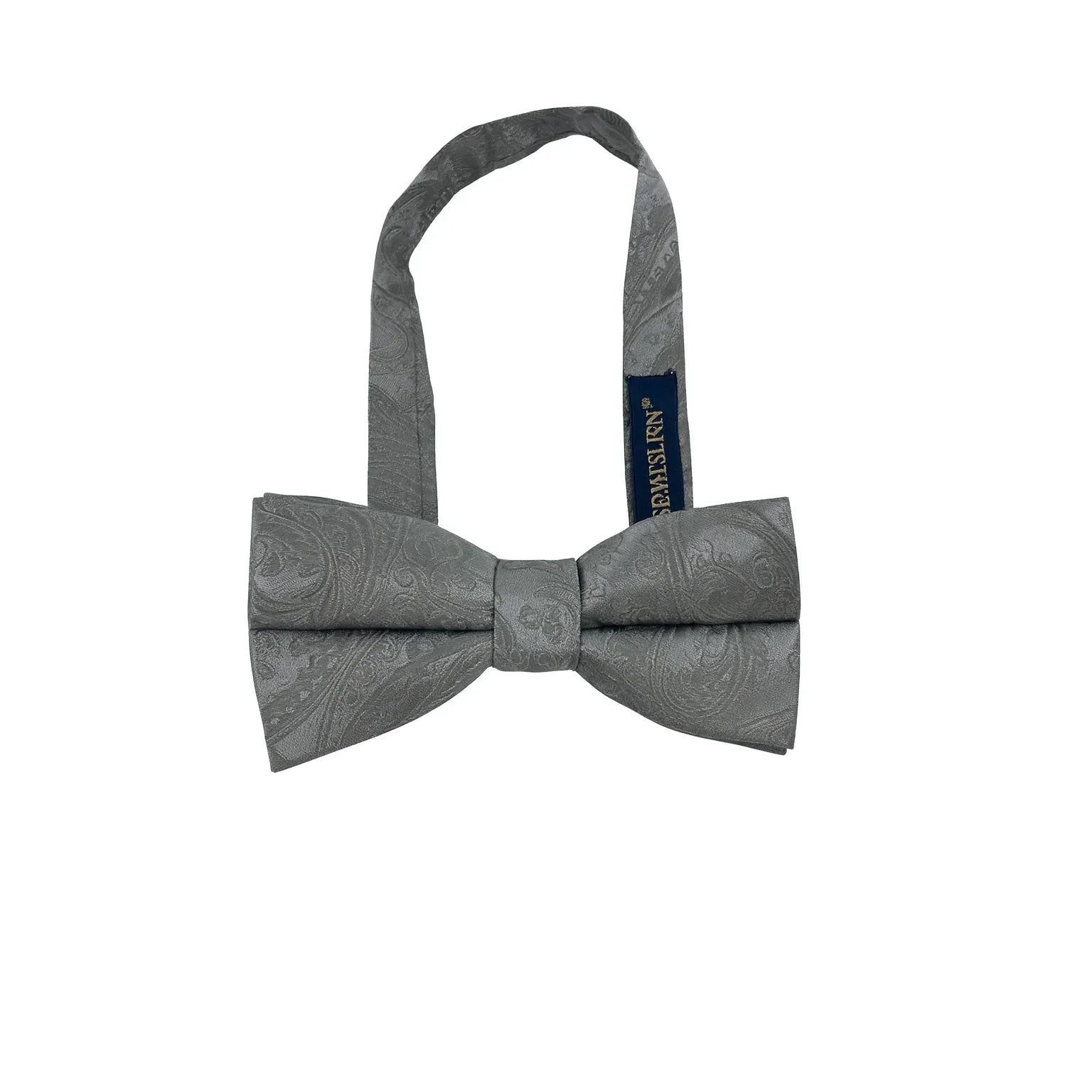 Charming Pre-Tied Gray Patterned Bow Tie | Weddings & Events - Gomix Brands Outlet